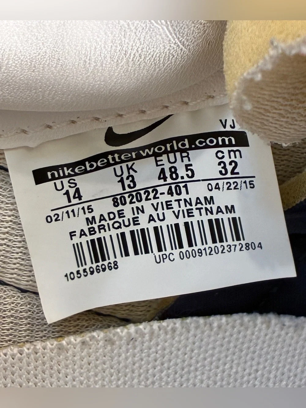 Nike Roshe LD-1000 QS Sneakers Blue White Men’s Shoes US 14 UK 13 EU 48.5 32cm
